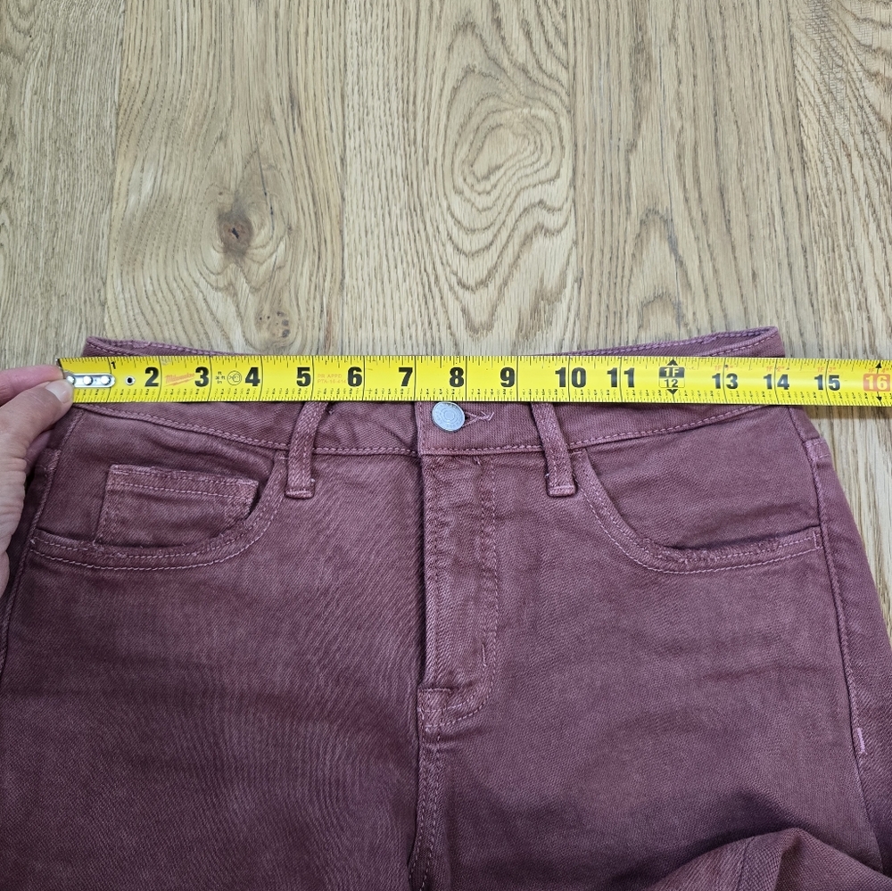 High-Rise Ankle Cropped Jeans in a light wine color - Picture 5 of 13